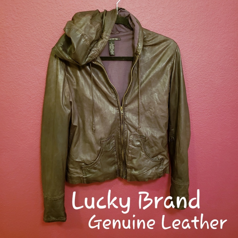Lucky Brand Brown Genuine Leather Jacket